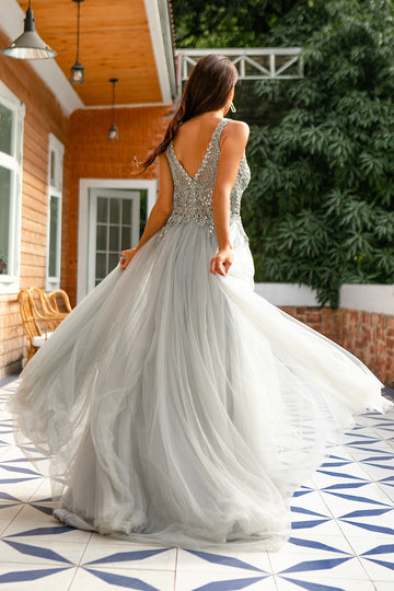 V-ringning Lång Balklänning